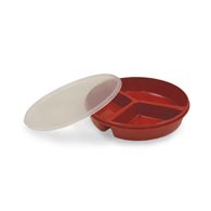 Ableware 745270000/745270004 Partitioned Scoop Dish with Lid by Maddak