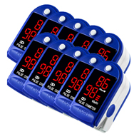 10 Pack of 3B Products PO2BLU Pulse Oximeter-Blue