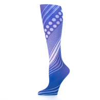 Celeste Stein Womens Compression Sock-Diagonal Dots Blue