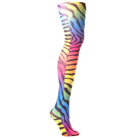 Celeste Stein Womens Tights-Rainbow Zebra