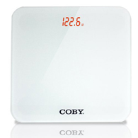 Coby CBS-G632 Ultra Slim Glass Bathroom Scale-400 lbs Capacity-Winter White