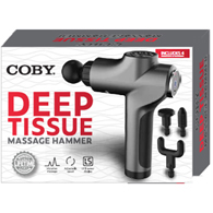 Coby CMH-520 Adjustable Speed Deep Tissue Massage Gun w/ LED Display & 5 Attachments