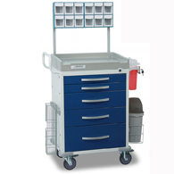 Detecto Loaded Rescue Anesthesiology Carts-Blue