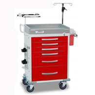 Detecto Loaded Rescue ER Medical Carts-Red