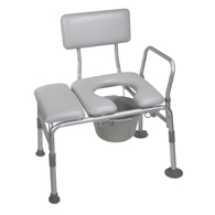 Drive Medical 12005KDC-1 Padded Seat Transfer Bench w/ Commode Opening