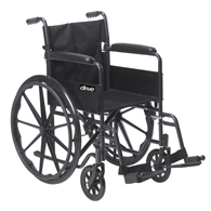 Drive Medical SSP118FA-SF Silver Sport 1 Wheelchair w/ Arms & Footrest