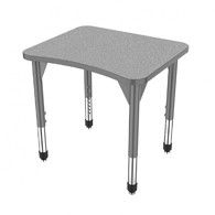 24"x28" Premier Curve Desk-Gray Nebula Top w/ Black Edges & Adjustable Legs