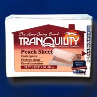 Tranquility 2074 Peach Sheet Underpads-24/Box