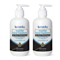 TriDerma Hand Sanitizer No Rinse Cleansing Gel-70% Ethyl Alcohol-2/Pack