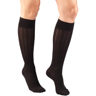 Truform 1975 Womens Cable Patten Knee High-15-20 Gradient Compression