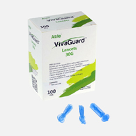 1000 Count (10 Boxes of 100) 30G Single-Use Lancets by VivaGuard